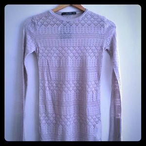 Zara Knit Pullover Top Sweater Taupe Small